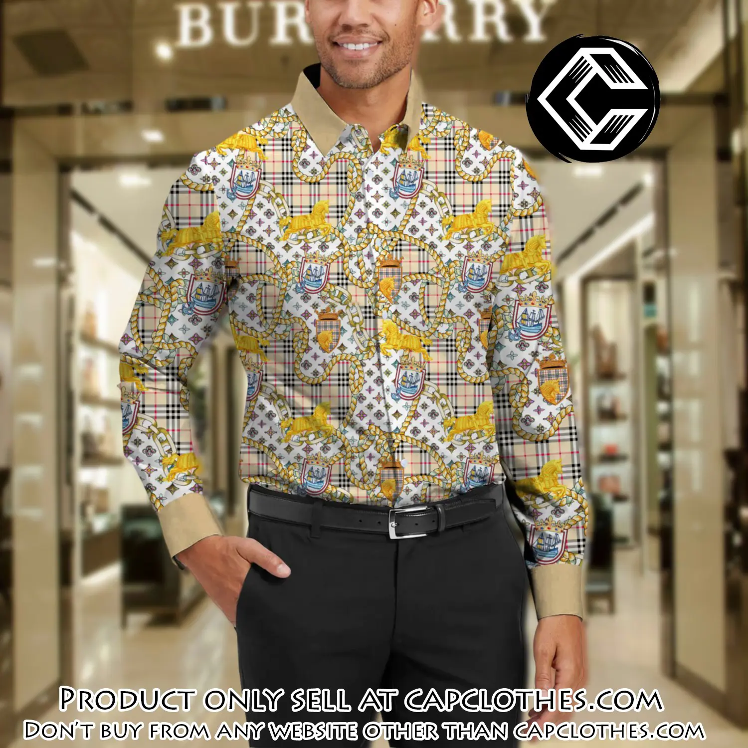 Burberry long sleeves button down shirt for elegant men lsb1009 cc0500207